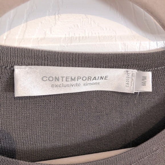 ☀️ NWT Simons Contemporaine Grey Knit Half Sleeve Sweater in Size Medium - Picture 3 of 8